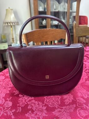 Givenchy Burgundy Leather Top Handle